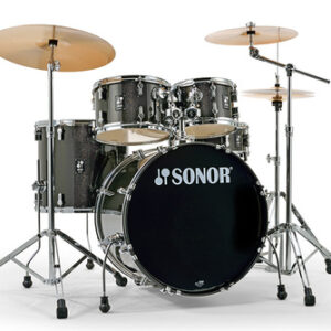 מערכת תופים אקוסטית Sonor AQX Stage 22” Black Midnight Sparkle (5 חלקים + מצילות ואביזרים)