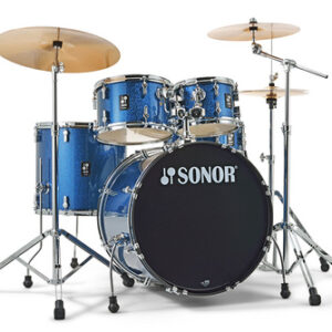 מערכת תופים אקוסטית Sonor AQX Stage 22” Blue Ocean Sparkle (5 חלקים + מצילות ואביזרים)