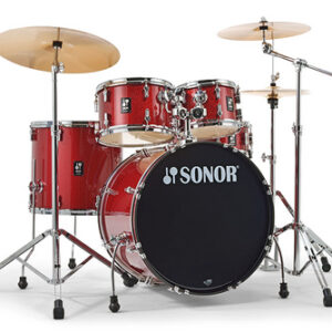 מערכת תופים אקוסטית Sonor AQX Stage 22” Red Moon Sparkle (5 חלקים + מצילות ואביזרים)