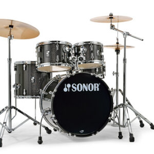 מערכת תופים אקוסטית Sonor AQX Studio 20” Black Midnight Sparkle (5 חלקים + מצילות ואביזרים)
