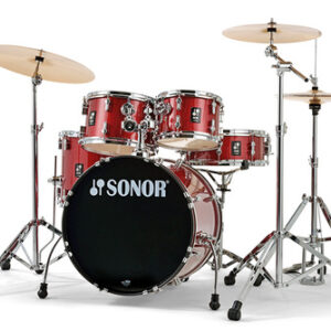 מערכת תופים אקוסטית Sonor AQX Studio 20” Red Moon Sparkle (5 חלקים + מצילות ואביזרים)