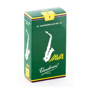 עלים לסקסופון אלט ירוק Java מספר 1.0 – 10 בקופסא Vandoren SR261