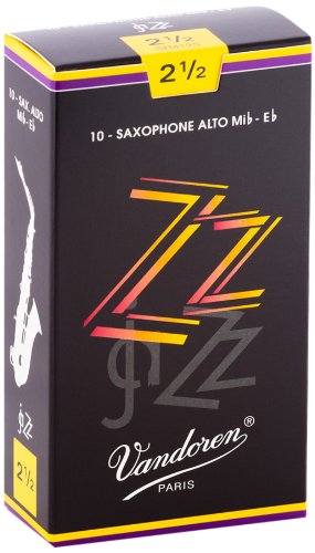 עלים לסקסופון אלט ZZ Jazz מספר 2.5 - 10 בקופסא Vandoren SR4125 2 עלים לסקסופון אלט ZZ Jazz מספר 2.5 10 בקופסא Vandoren SR4125