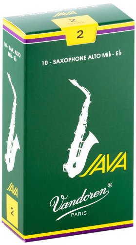 עלים לסקסופון אלט ירוק Java מספר 2 - 10 בקופסא Vandoren SR262 2 עלים לסקסופון אלט ירוק Java מספר 2 10 בקופסא Vandoren SR262