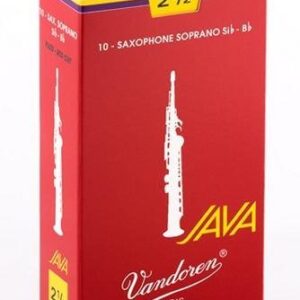 עלים לסקסופון סופרן אדום Java Red Cut מספר 2.5 – 10 בקופסא Vandoren SR3025R