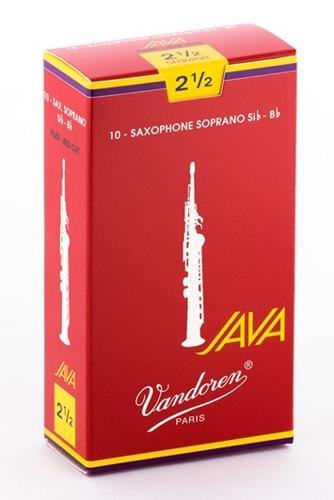 עלים לסקסופון סופרן אדום Java Red Cut מספר 2.5 - 10 בקופסא Vandoren SR3025R 2 עלים לסקסופון סופרן אדום Java Red Cut מספר 2.5 10 בקופסא Vandoren SR3025R