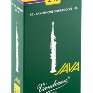 עלים לסקסופון סופרן ירוק Java מספר 2.5 – 10 בקופסא Vandoren SR3025