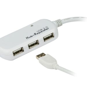ATEN UE2120H כבל אקטיבי באורך 12 מטר USB 2 זכר/נקבהבצד המרוחק 4 כניסות