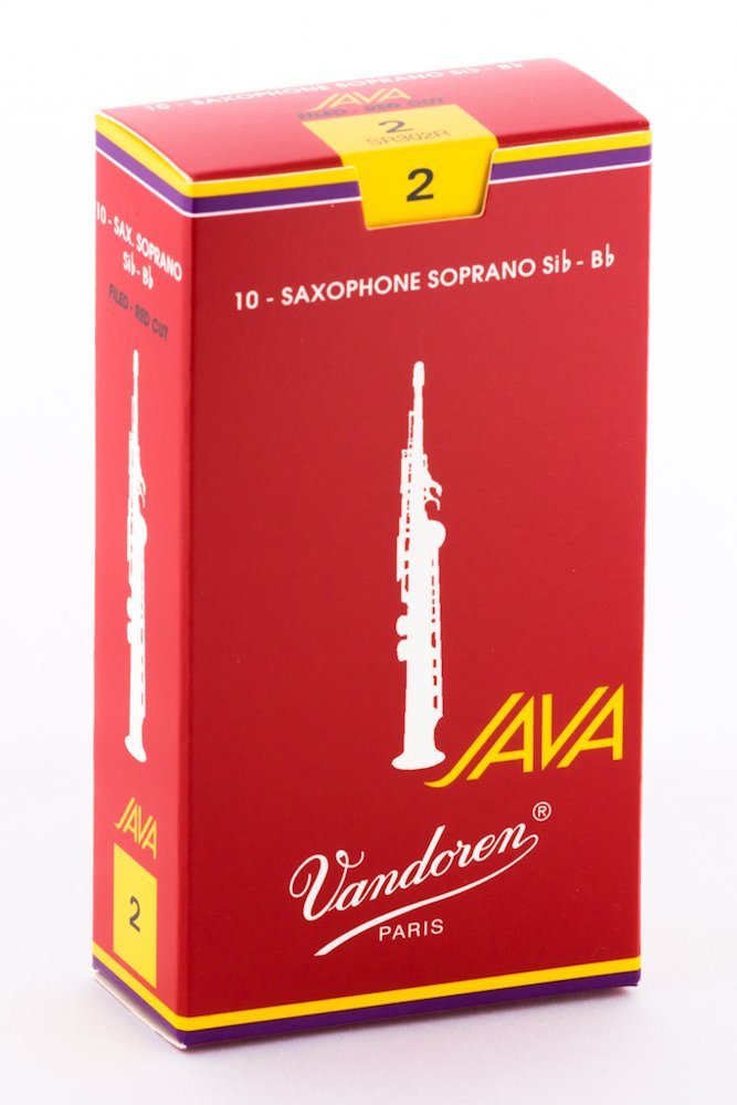 עלה בודד לסקסופון סופרן אדום Java Red Cut מספר 2 - Vandoren SR302R 2 עלה בודד לסקסופון סופרן אדום Java Red Cut מספר 2 Vandoren SR302R