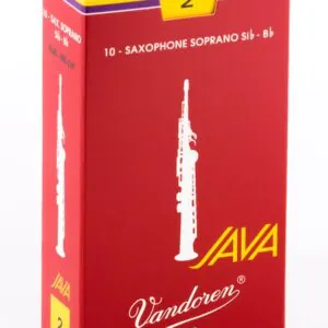 עלים לסקסופון סופרן אדום Java Red Cut מספר 2 – 10 בקופסא Vandoren SR302R