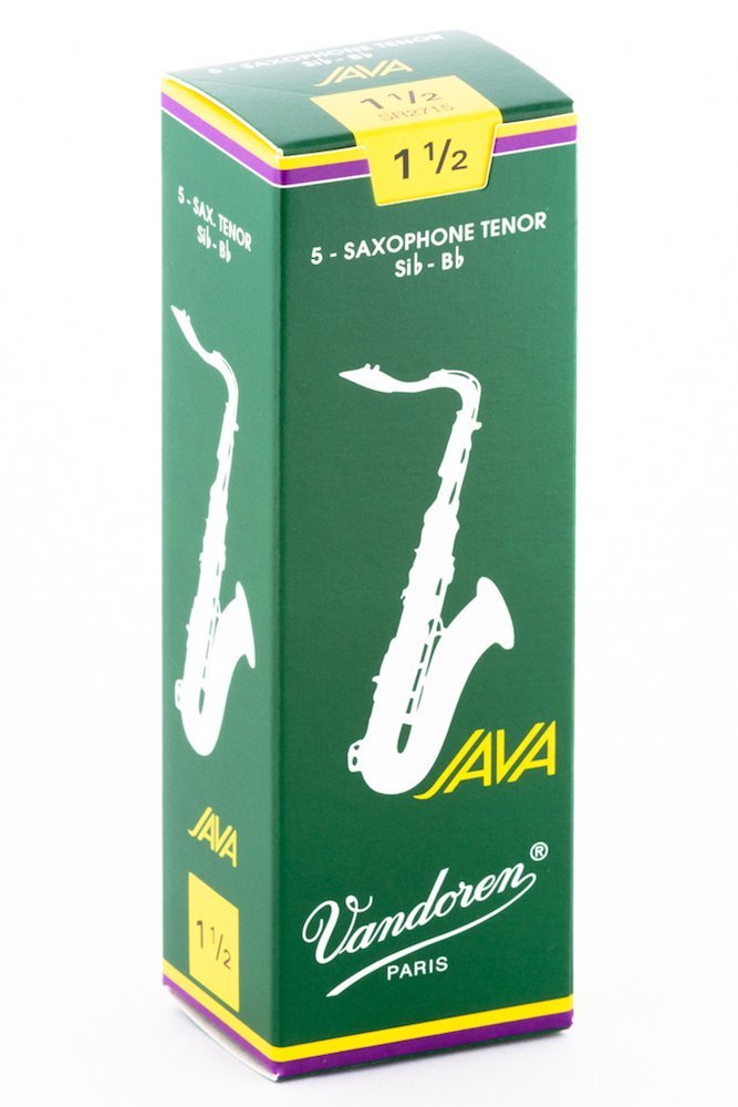 עלים לסקסופון טנור ירוק Java מספר 1.5 - 5 בקופסא Vandoren SR2715 2 עלים לסקסופון טנור ירוק Java מספר 1.5 5 בקופסא Vandoren SR2715