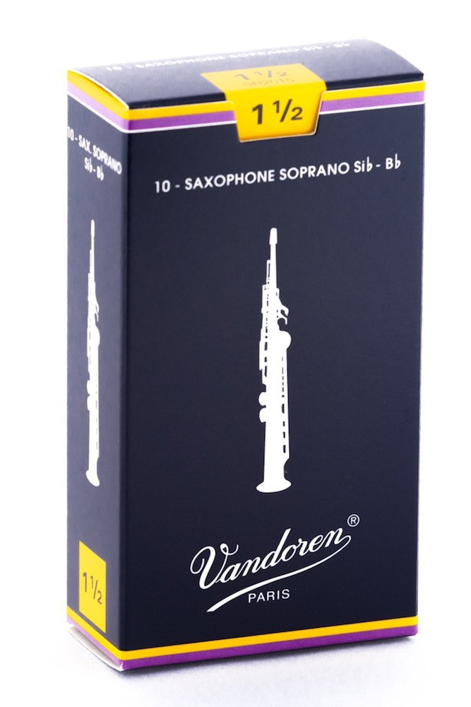 עלה בודד לסקסופון סופרן כחול מספר 1.5 - Vandoren SR2015 2 עלה בודד לסקסופון סופרן כחול מספר 1.5 Vandoren SR2015