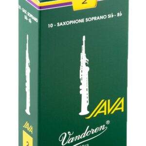 עלים לסקסופון סופרן ירוק Java מספר 2 – 10 בקופסא Vandoren SR302