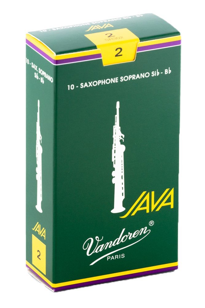 עלים לסקסופון סופרן ירוק Java מספר 2 - 10 בקופסא Vandoren SR302 2 עלים לסקסופון סופרן ירוק Java מספר 2 10 בקופסא Vandoren SR302