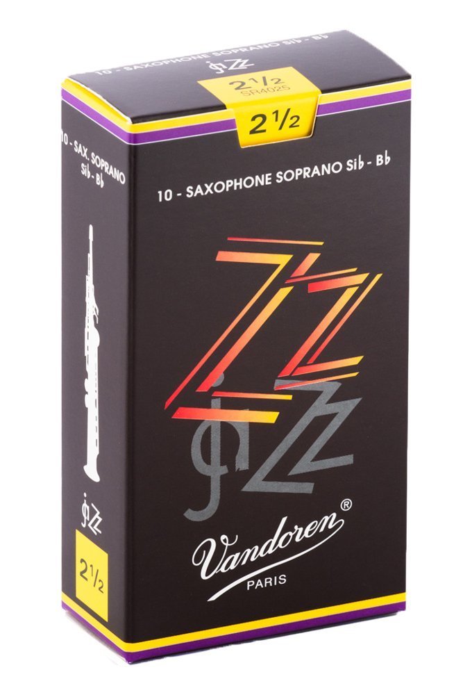 עלה בודד לסקסופון סופרן ZZ Jazz מספר 2.5 - Vandoren SR4025 2 עלה בודד לסקסופון סופרן ZZ Jazz מספר 2.5 Vandoren SR4025