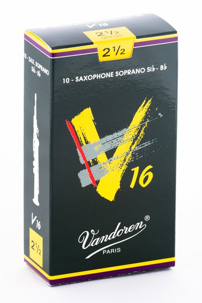 עלים לסקסופון סופרן V16 מספר 2.5 - 10 בקופסא Vandoren SR7125 2 עלים לסקסופון סופרן V16 מספר 2.5 10 בקופסא Vandoren SR7125