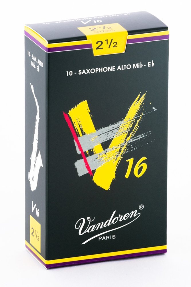 עלים לסקסופון אלט V16 מספר 2.5 - 10 בקופסא Vandoren SR7025 2 עלים לסקסופון אלט V16 מספר 2.5 10 בקופסא Vandoren SR7025