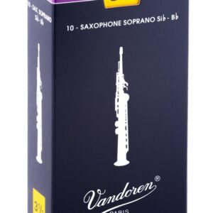 עלים לסקסופון סופרן כחול מספר 3.5 – 10 בקופסא Vandoren SR2035