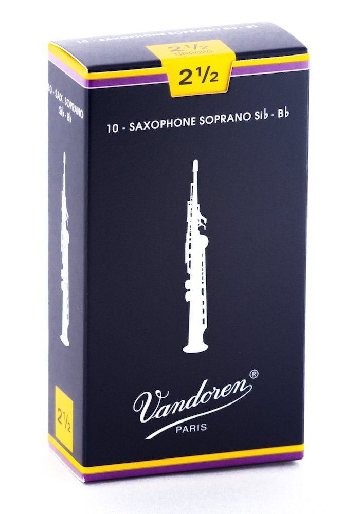 עלה בודד לסקסופון סופרן כחול מספר 2.5 - Vandoren SR2025 2 עלה בודד לסקסופון סופרן כחול מספר 2.5 Vandoren SR2025
