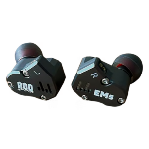 אוזניות IN EAR ROQ AUDIO EM5 – גוף מתכת, 2 כבלים נשלפים וטיפים מתחלפים