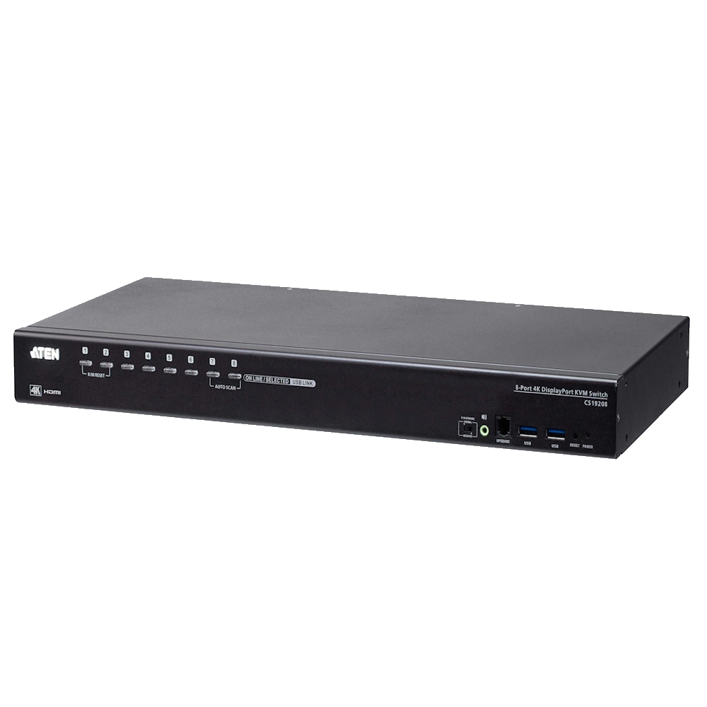 ATEN CS19208 מתג לחיבור 8 שרתים DisplayPort 4K 1 ATEN CS19208 מתג לחיבור 8 שרתים DisplayPort 4K