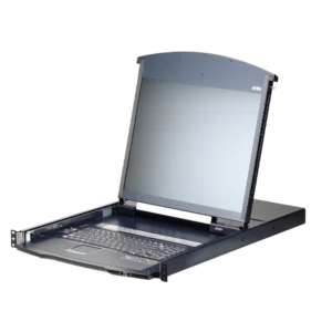ATEN KL1116VN מסך 19 נשלף כולל KVM IP ל 16 שרתים ספק כוח כפול לכל סוגי שרתים