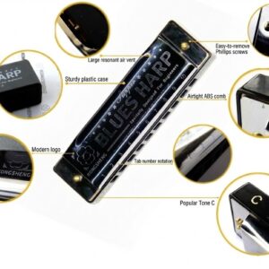 מפוחית בלוז דיאטונית 10 חורים Kongsheng Blues Harp כסף | סולם C