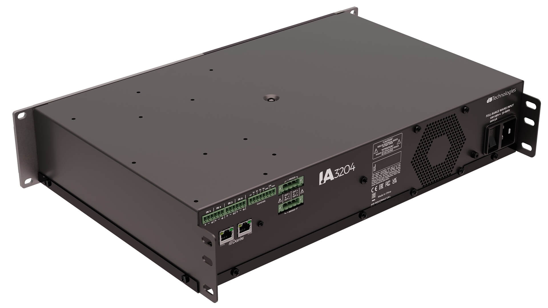 מגבר התקנות דיגיטלי עוצמתי dB Technologies IA3204D עם 4 ערוצים בהספק כולל של 3200W 3 IA3204D 3 4back 80mm 11zon.jpg
