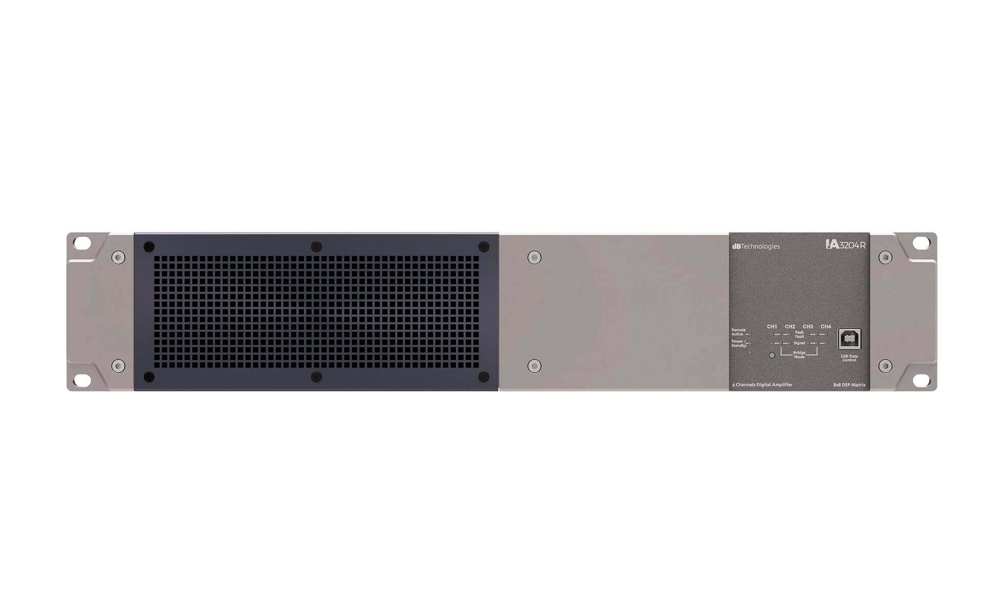 מגבר כוח מקצועי dB Technologies IA3204R DSP RDNet 800Wx4 5 IA3204R front 80mm 11zon.jpg
