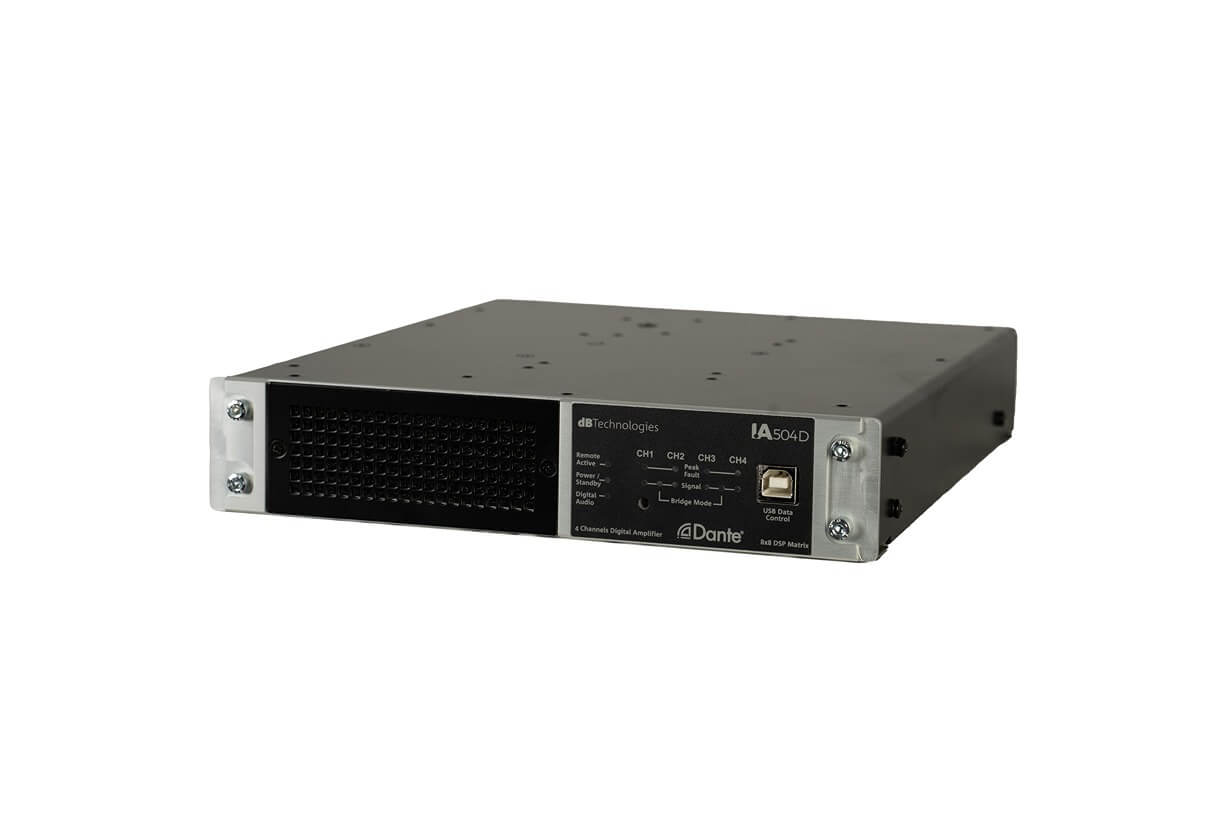מגבר התקנות דיגיטלי dB Technologies IA504D DSP Dante 125Wx4 1 IA504D threefourths 11zon.jpg