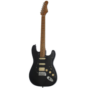 גיטרה חשמלית Smiger L-G2-PRO BK שחורה בסגנון Fender Vintage Stratocaster – 3 פיקאפים, 5 מצבים, גשר טרמולו