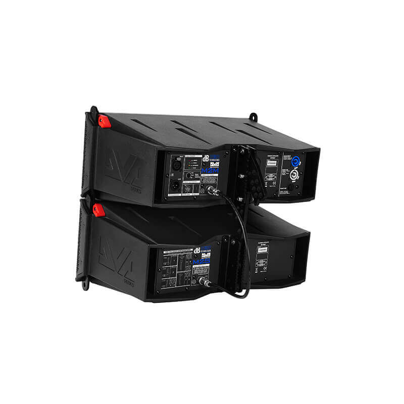 רמקול מוגבר dB Technologies DVA M2M- DVA M2S 126 dB per unit 800W Line Array 3 M2M M2S left side back.jpg