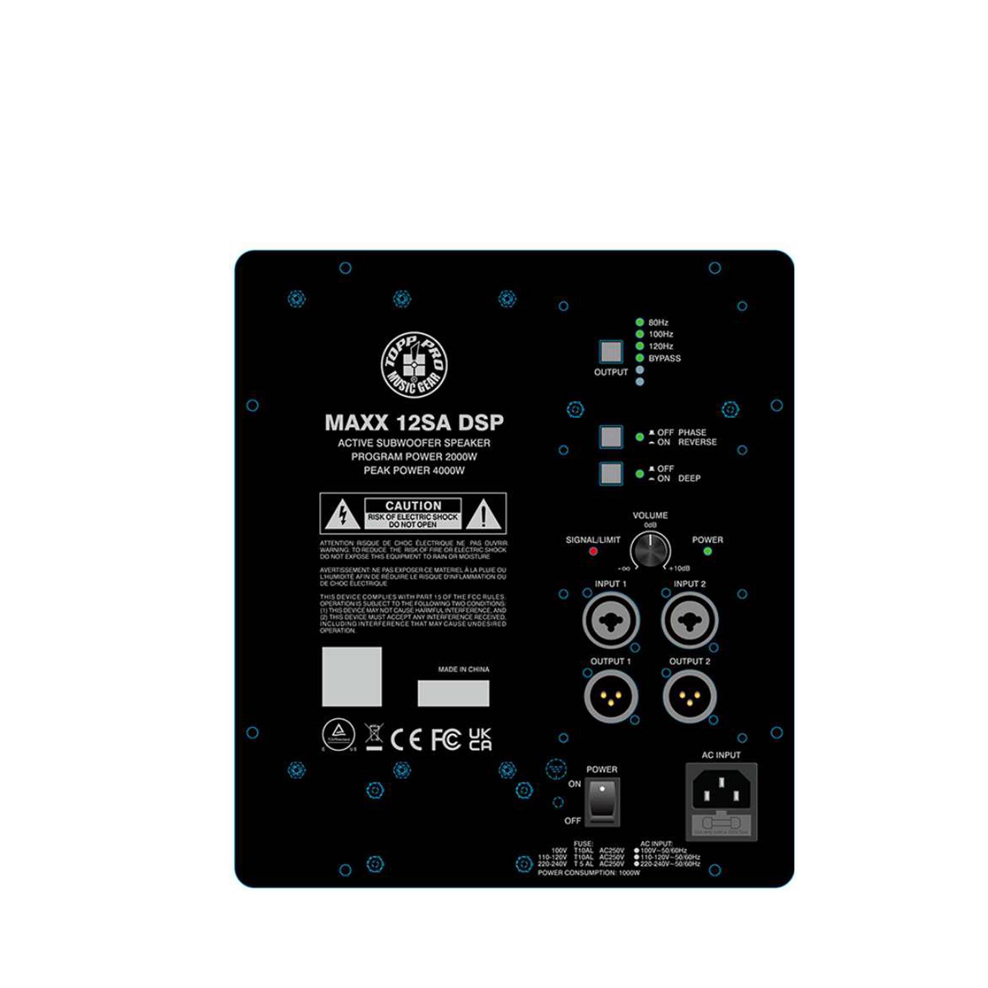 סאב מוגבר Topp Pro MAXX 12SA DSP 2000W 4 סאב מוגבר Topp Pro MAXX 12SA DSP 2000W