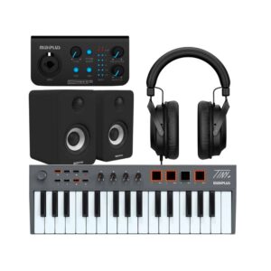 חבילת אולפן ביתי למתחילים MiDiPlus Studio MKR עם מקלדת שליטה ומוניטורים