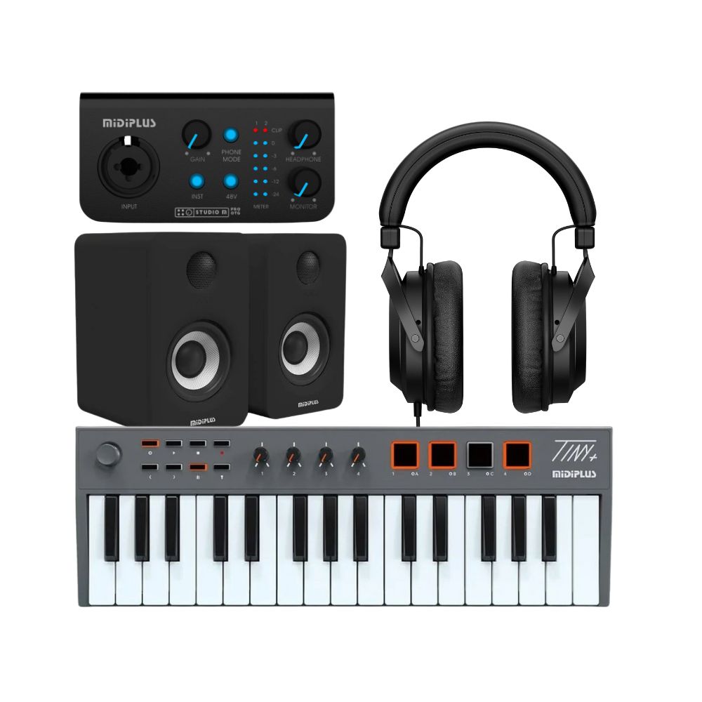 חבילת אולפן ביתי למתחילים MiDiPlus Studio MKR עם מקלדת שליטה ומוניטורים 1 MIDIP STUDIO MKR.jpg