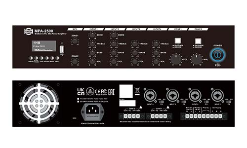 מגבר עם שנאי קו SHOW MPA-2500 MP3/BT/USB 2x500W 2 מגבר עם שנאי קו SHOW MPA 2500 MP3/BT/USB 2x500W