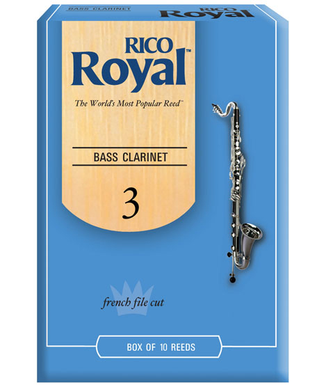 עלים לקלרינט בס מס 3 - 10 בקופסא Rico Royal 2 עלים לקלרינט בס מס 3 10 בקופסא Rico Royal