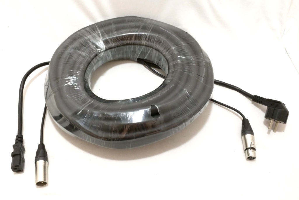 כבל XLR זכר ל- XLR נקבה משולב כבל מתח באורך 15 מטר תוצרת Steelerd 2 כבל XLR זכר ל XLR נקבה משולב כבל מתח באורך 15 מטר תוצרת Steelerd
