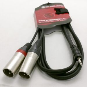 כבל PL 3.5 סטריאו ל-2 XLR זכר באורך 2 מטר תוצרת Steelerd