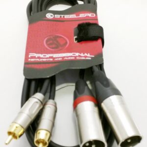 כבל 2 RCA ל 2 XLR זכר באורך 2 מטר תוצרת Steelerd