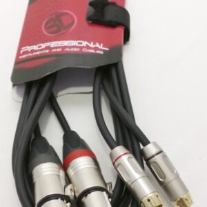 כבל 2 RCA ל-2 XLR נקבה באורך 2 מטר תוצרת Steelerd