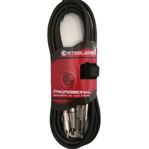 כבל 2 RCA ל-2 PL 6.3 מונו באורך 3 מטר תוצרת Steelerd
