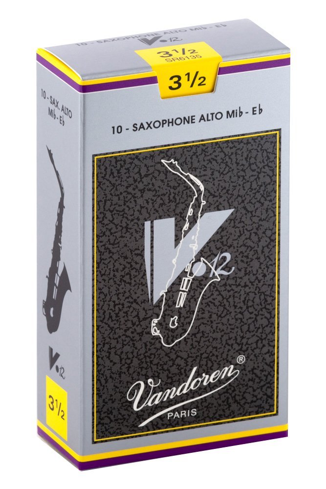 עלים לסקסופון אלט V12 מספר 3.5 - 10 בקופסא Vandoren SR6135 2 עלים לסקסופון אלט V12 מספר 3.5 10 בקופסא Vandoren SR6135