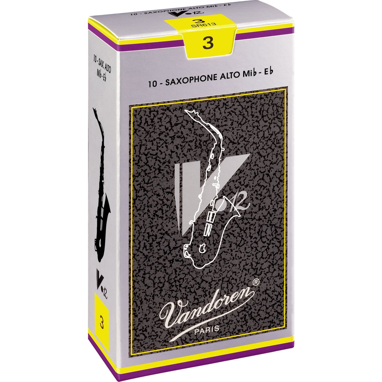 עלים לסקסופון אלט V12 מספר 3 - 10 בקופסא Vandoren SR613 2 עלים לסקסופון אלט V12 מספר 3 10 בקופסא Vandoren SR613