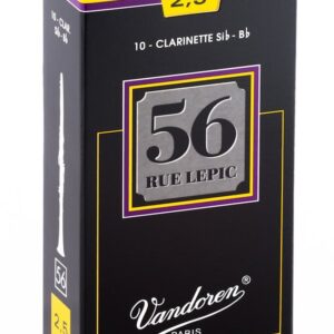 עלים לקלרינט מספר 2.5- 10 בקופסא Vandoren Lepic 56