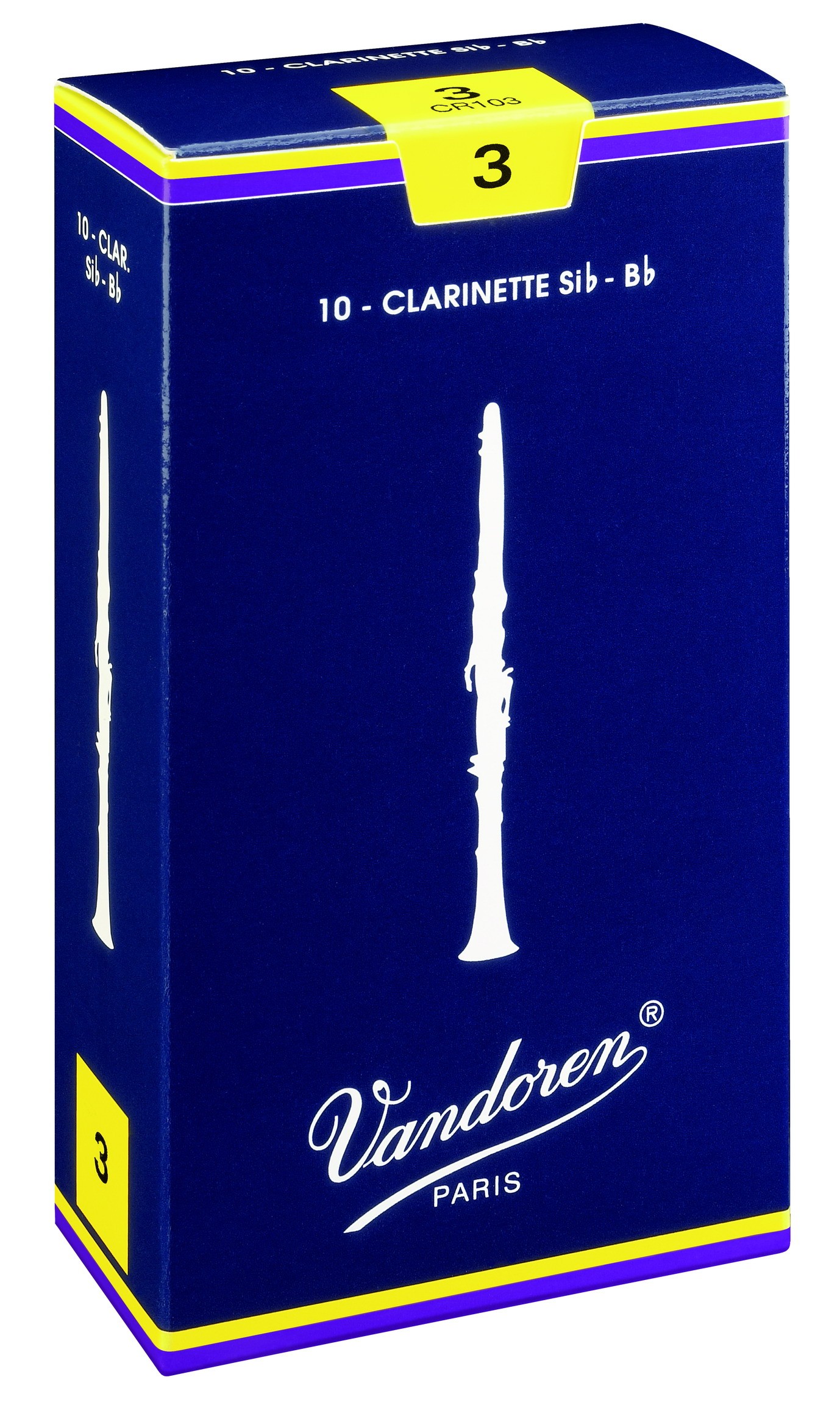 עלים לקלרינט כחול מספר 3 - 10 בקופסא Vandoren CR103 2 עלים לקלרינט כחול מספר 3 10 בקופסא Vandoren CR103