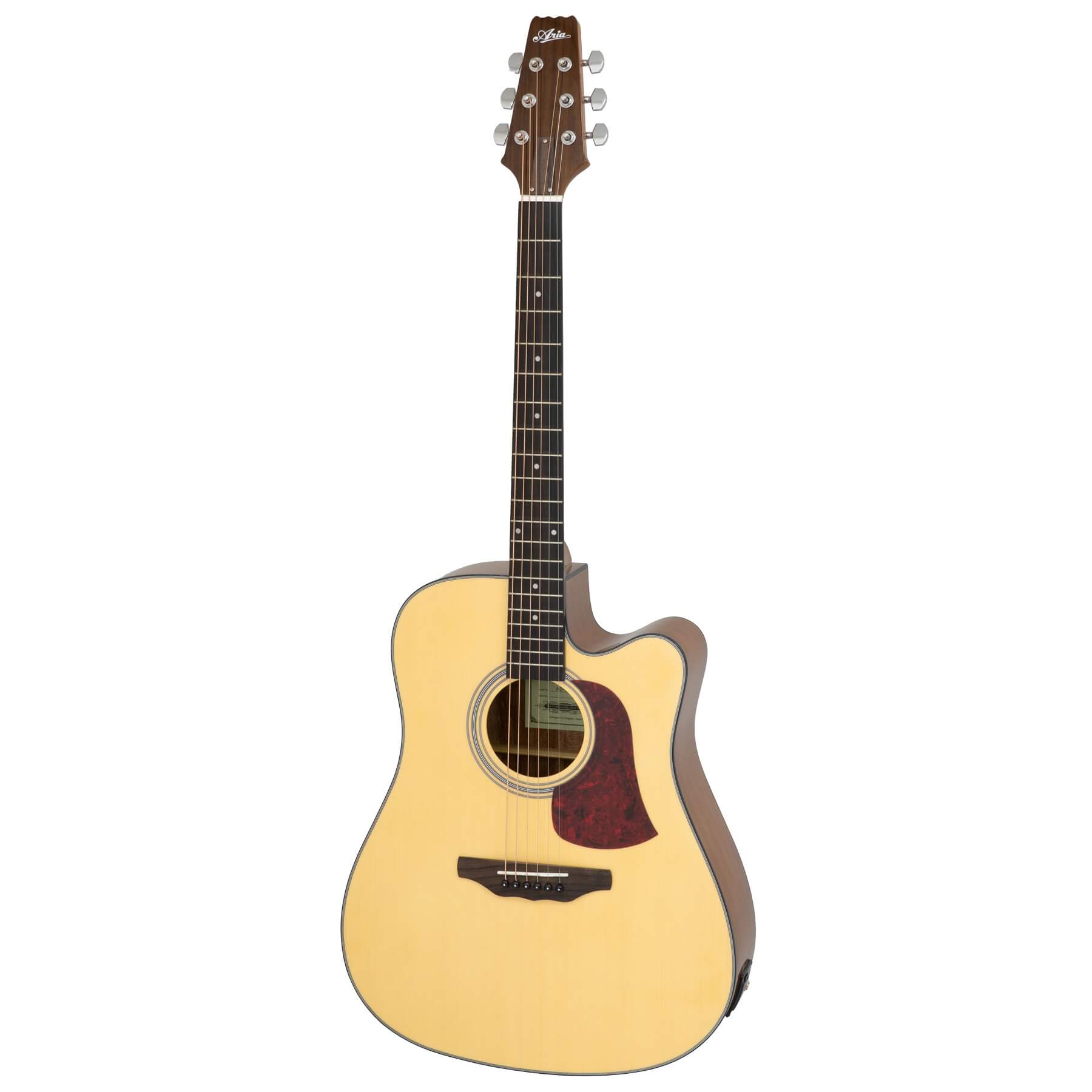 גיטרה אקוסטית מוגברת עם תיק Aria AD-10CE-N Natural 3 גיטרה אקוסטית מוגברת עם תיק Aria AD 10CE N Natural