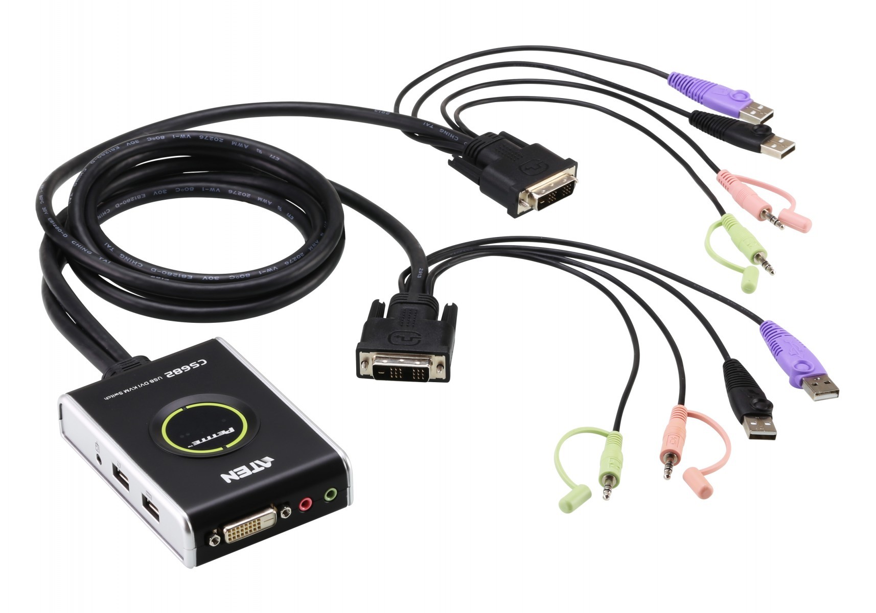 ATEN CS682 מתג 2 פורטים USB, DVI ו אודיו 1 CS682