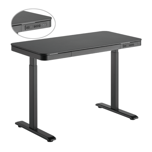 LUMI שולחן עמידה ישיבה חשמלי 1180x600mm עם 2 מצבי זכרון וטיימר עם מגירה מטען אלחוטי 2 bm 90902 807 70 1