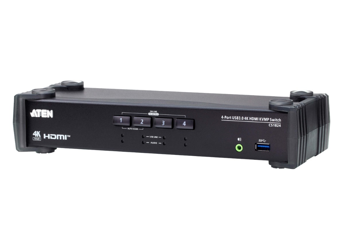 ATEN CS1824 מתג 4 פורטים USB ו HDMI 4K 1 ATEN CS1824 מתג 4 פורטים USB ו HDMI 4K